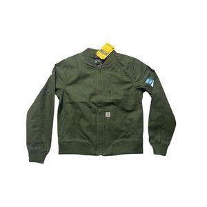 Carhartt Women's Green Rugged Flex Relaxed Fit Canvas Bomber Jacket Medium NWT
